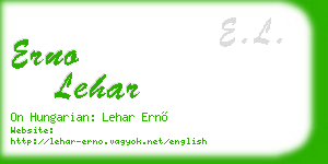 erno lehar business card